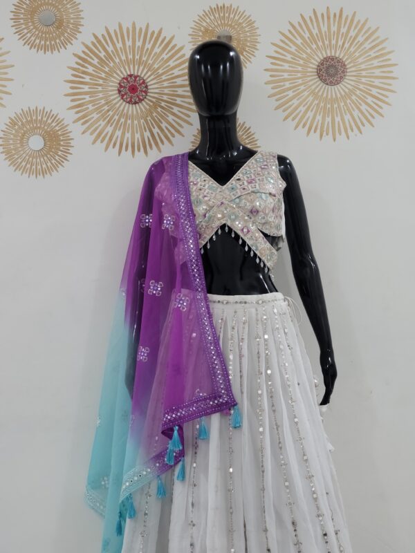 Self Design Semi Stitched Lehenga Choli  (Pink) - Image 2