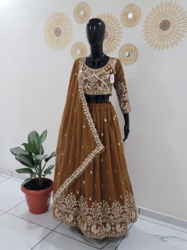 Brown lehenga choli